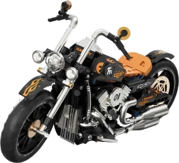 Zestaw konstrukcyjny czarnego motocykla, 455 elementów