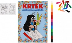Kolorowanki KRECIK A5 maluj według kolorowych kropek z kredkami woskowymi, 11 szt. w woreczku