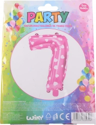 Nadmuchiwany balonik cyfra 1 z serduszkami – Różowy