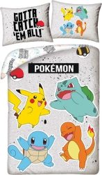 Dziecięca pościel Pokémon szara 140 × 200 cm