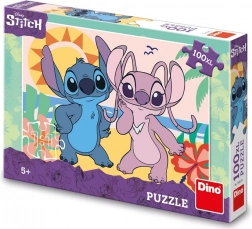 Dino puzzle Stitch na plaży 100 XL elementów