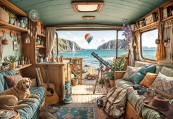 Bluebird puzzle biwakowanie nad wybrzeżem 1000 elementów