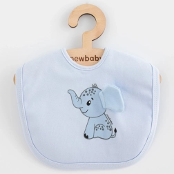 Bawełniany dziecięcy śliniak New Baby Happy Elephant, niebieski