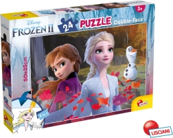 Frozen dwustronne puzzle 24 elementy do kolorowania