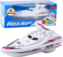 Biała motorowa łódka na baterie