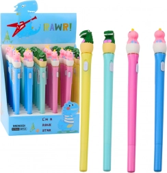 Świecący dinozaurowy długopis z podświetleniem LED i skuwką