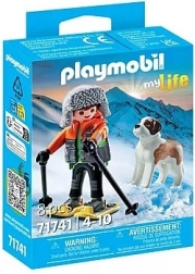 Playmobil My Life narciarz z psem bernardynem