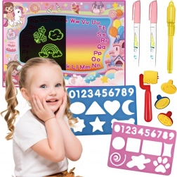 Woopie wodna mata do rysowania 2w1 XXL 100 × 70 cm z efektem świecenia