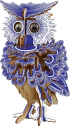 Woodcraft drewniane puzzle 3D - Kolorowa Sowa
