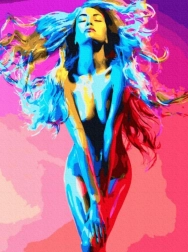 Malowanie diamentowe – kobieta skąpana w kolorach 30 × 40 cm