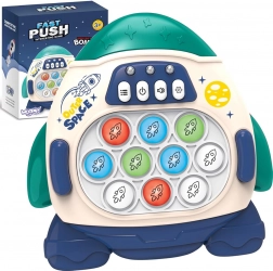 Elektroniczna gra stresu łagodząca POP IT Rakieta niebieska