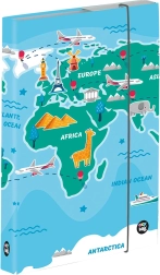 Pudełko na zeszyty A5 z motywem mapy