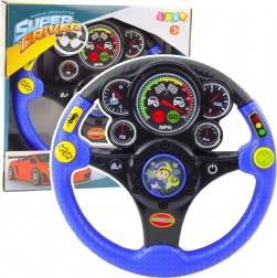 Interaktywna kierownica dla dzieci z efektami świetlnymi i dźwiękowymi, niebieska