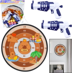 Dziecięca kapibarowa gra tarczowa z pistoletami i piłeczkami na rzep 73,5 cm