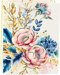 Torba prezentowa z kwiatami i złotymi elementami