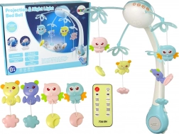 Karuzela do łóżeczka z projekcją i pilotem Niebieska