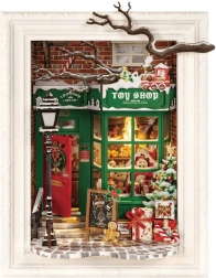 Rolife 3D drewniane puzzle Sklep z zabawkami Świętego Mikołaja z oświetleniem LED