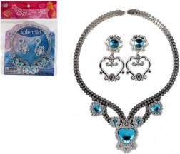 Dziecięcy błyszczący zestaw biżuterii – naszyjnik i kolczyki