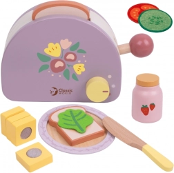 Drewniany toster śniadaniowy z akcesoriami 13 szt.