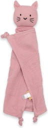 Przytulanka muślinowa z kotkiem różowa