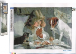 Malowanie diamentowe Oczekiwanie 30 × 40 cm