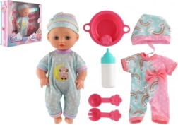 Lalka niemowlę z twardym ciałkiem i akcesoriami, 25 cm