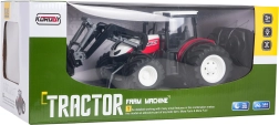 RC traktor z ładowaczem czołowym, czerwony 1:24