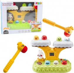 Interaktywna gra Whack‑a‑Mole dla dzieci z melodiami i 7 prędkościami
