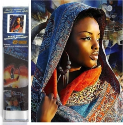 Malowanie diamentowe Zadumana dziewczyna 30x40 cm