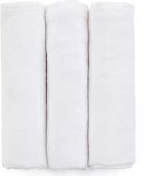 Bambusowe pieluszki muślinowe PETITE&MARS Moussy Total White 68 × 68 cm (3 szt.)