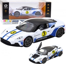 Metalowy sportowy samochód z efektami 1:22 biały