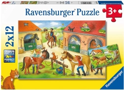 Ravensburger puzzle Wakacje na farmie z końmi 2×12 elementów