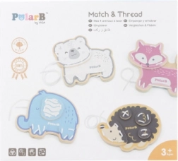 PolarB przewlekane zwierzątka – drewniany zestaw do rozwoju motoryki małej