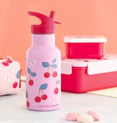 Stalowa butelka na napoje z motywem wiśni 350 ml