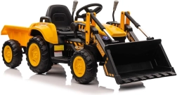 Dziecięcy elektryczny traktor z ładowaczem, żółty