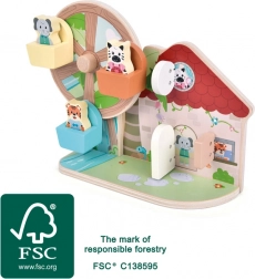 Drewniana zabawka motoryczna z diabelskim młynem Przyjaciele z dżungli small foot