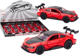Metalowy sportowy samochodzik 1:32 z napędem frykcyjnym – czerwony