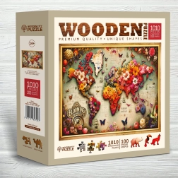 WOODEN CITY Drewniane puzzle Kolorowa mapa 1010 elementów
