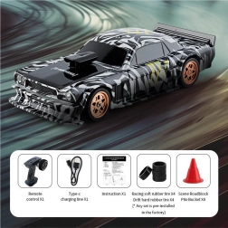 Zielony samochodzik RC do driftu 1:43 z akcesoriami