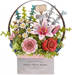 RoboTime 3D drewniana układanka Koszyk Kwiatowy