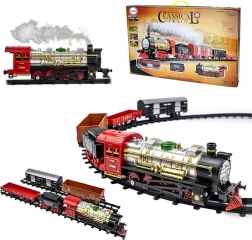 Woopie klasyczna elektryczna kolejka ze dźwiękami, światłami i dymem – zestaw 29 elementów