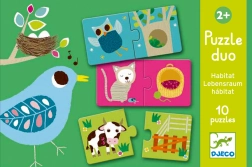 DJECO Domki zwierząt puzzle 12x2 elementów