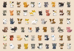 Puzzle z naklejkami Koty 250 elementów