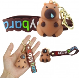 Brelok kapibara z karabińczykiem i kółkiem