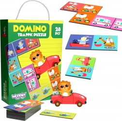 Edukacyjna gra Zwierzęta w Transporcie Puzzle Domino Montessori