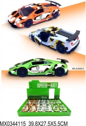 Metalowy sportowy model auta LAEVEGOS z otwieranymi drzwiami i napędem typu pull-back