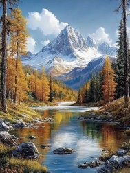 Diamentowe malowanie górski krajobraz 30 × 40 cm
