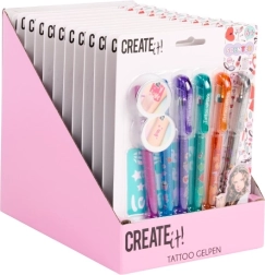 Zestaw do tatuażu CREATE it! 6x pachnący pisak z szablonami