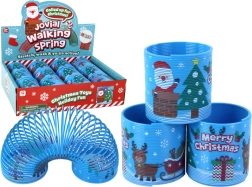 Kultowa niebieska sprężynka z motywem świątecznym 6 cm