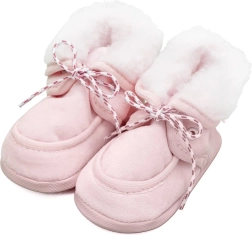 Zimowe buciki niechodki dla niemowlęcia New Baby, różowe, 0–3 miesiące